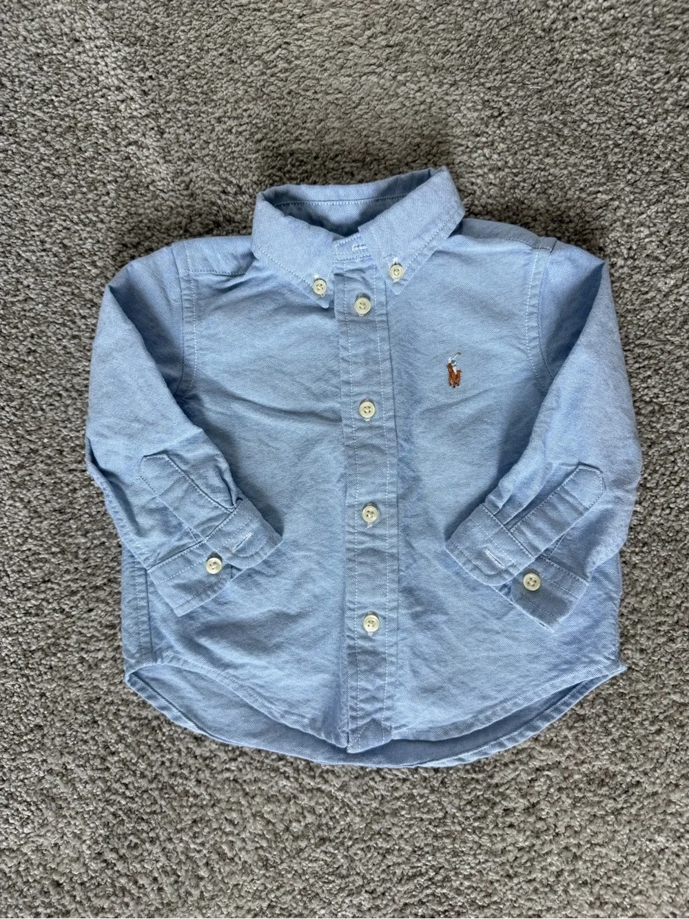 Ralph Lauren Baby Boy Iconic Oxford Shirt Button-Down Shirt Size 6M
